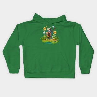 Vintage Banjo Frog Singing Kids Hoodie